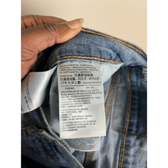 Levi‎ Strauss 511 Men's W36 L29 Slim Taper Light Wash Denim Jeans Casual - Picture 10 of 13